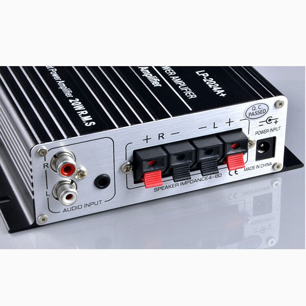 Lepy 新モデル LP-2024A+ (シルバー)デジタルアンプ（本体+RCAオーディオコード+ACアダプタ 12V5A +バナナプラグ） LP-2020A バージョンアップ版 LEPY LP-2024A デジタルアンプ Tripath TA2024