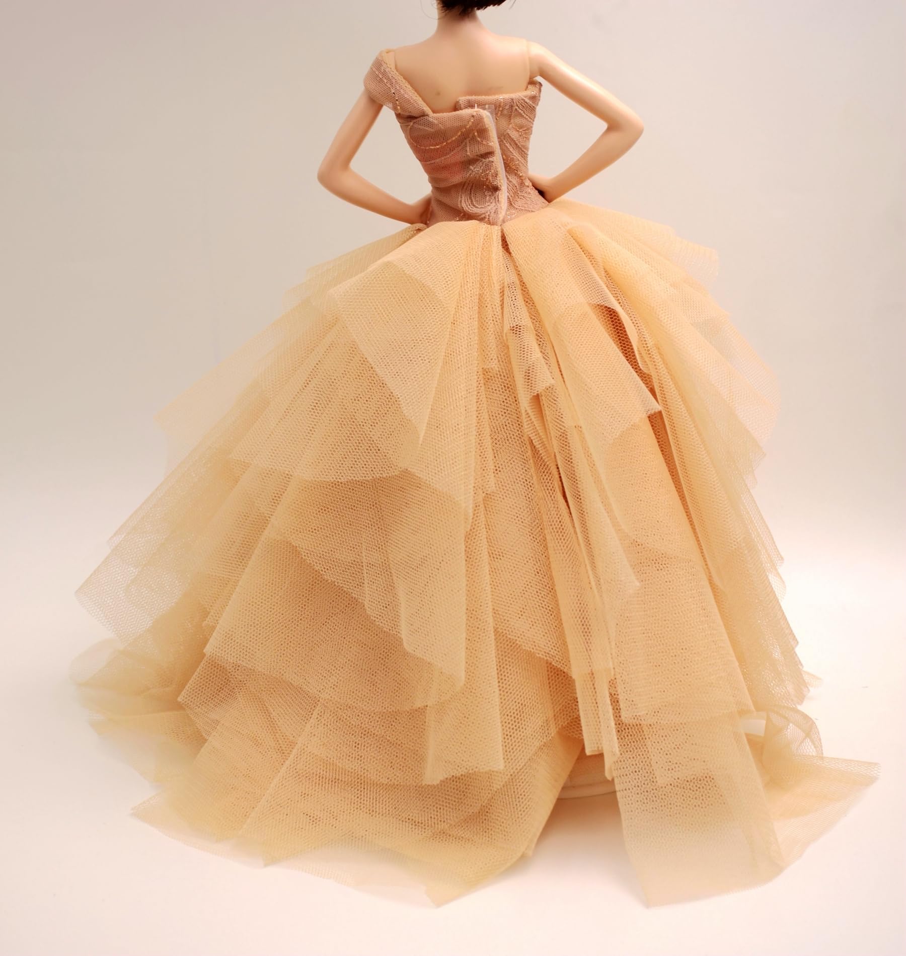 Amazon.com: Cora Gu Handmade Classic One Shoulder Embroidery Pattern Dress  Wedding Gowns Fit for 12" Fashion Doll & Doll's not Included : Toys & Games
