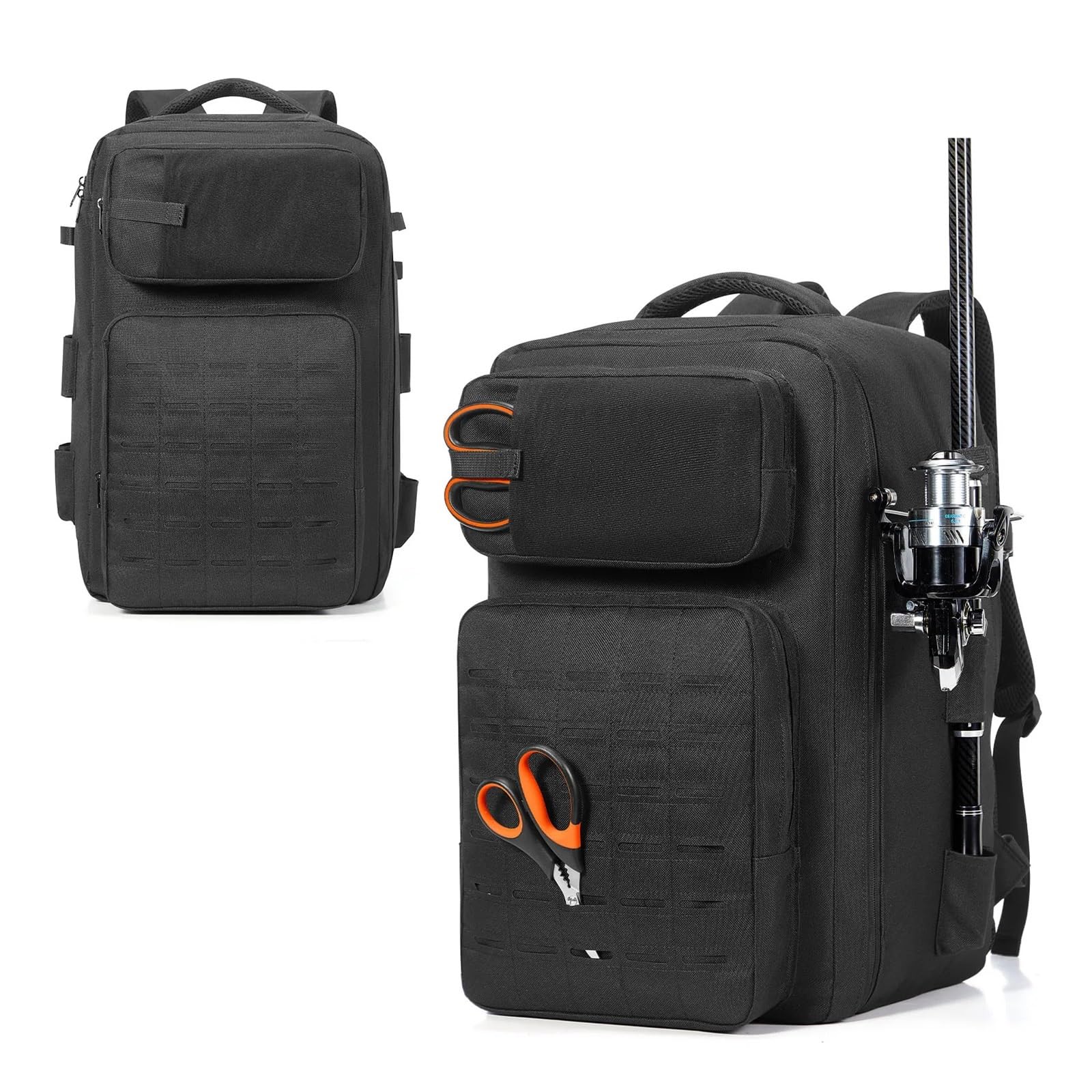Mochila de Pesca Bolsa Bandolera de Pesca 48 l, Bolsa Almacenamiento, Resistente al Agua, for Acampar, Senderismo, Mochila