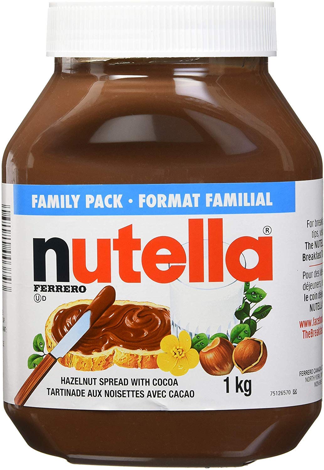 Nutella Hazelnut Chocolate Spread, 1kg/35.3 oz, Imported from Canada}
