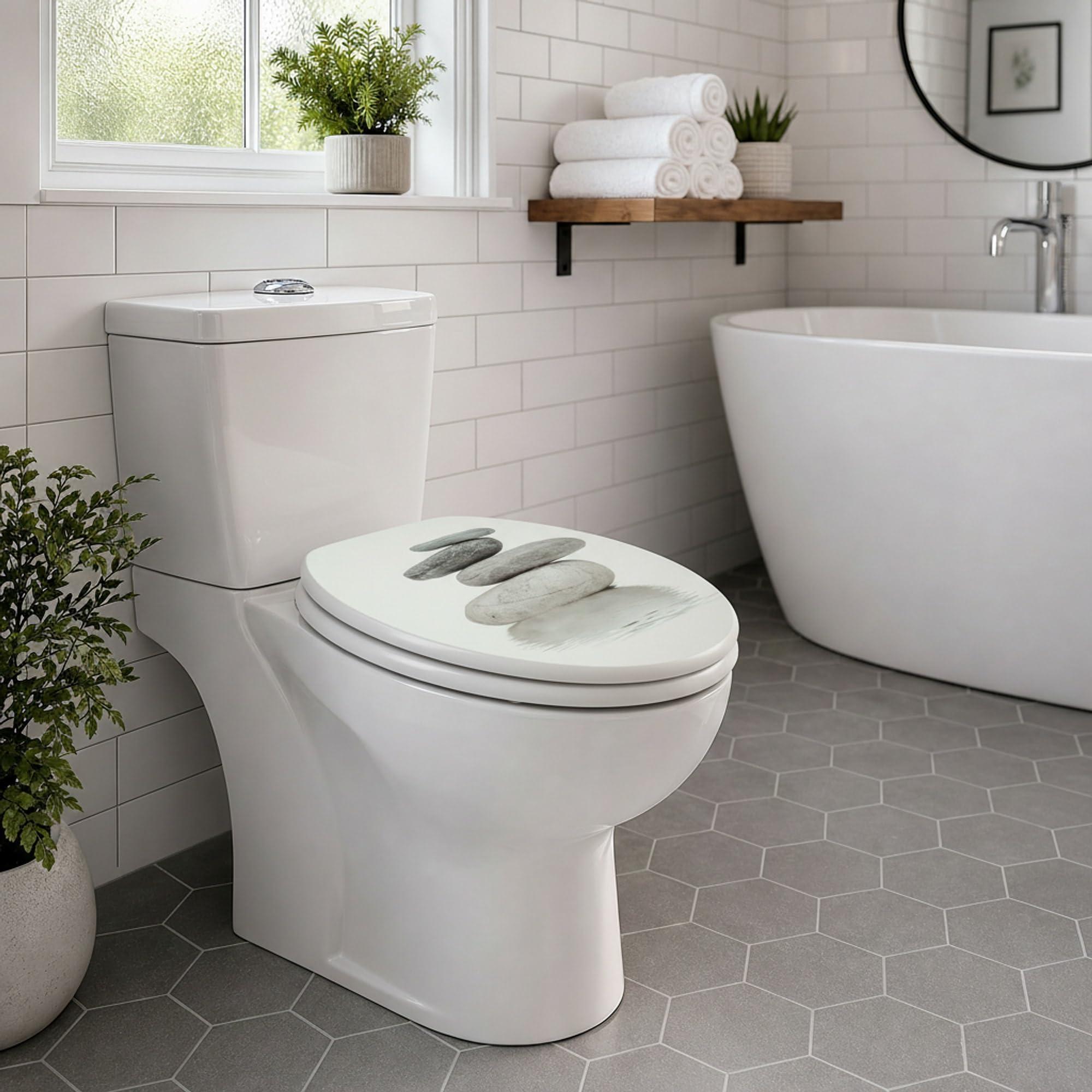 SINOBATH Abattant de WC avec mécanisme de fermeture en douceur - Plusieurs beaux abattants de WC en bois au choix, qualité supérieure et stable