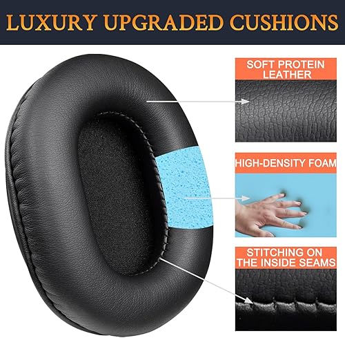 Miniatura 5 de SOULWIT Almohadillas de repuesto para Audio Technica ATH M50X M50XBT M50RD M40X M30X M20X MSR7 SX1 para monitor de auriculares, almohadillas para