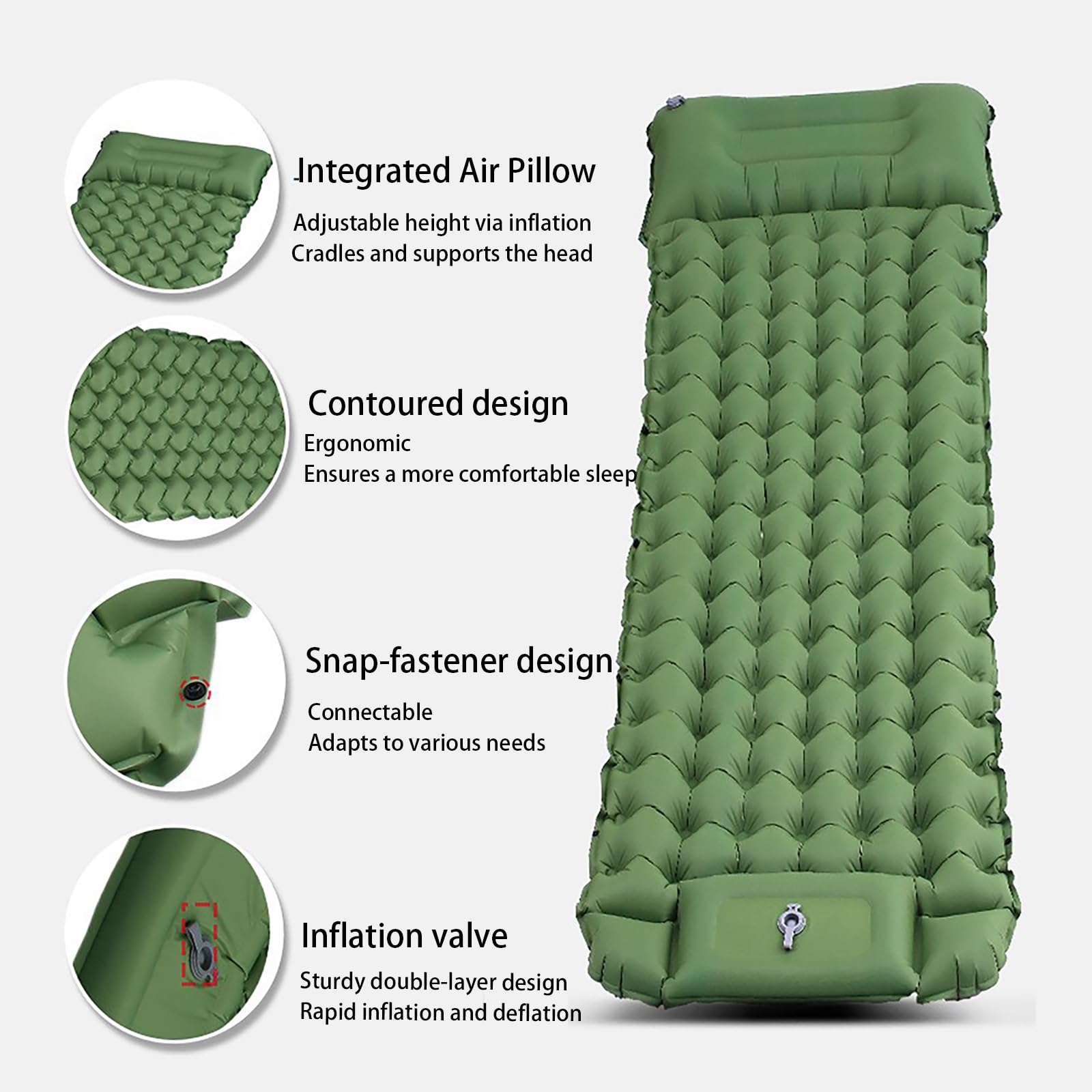 Esterilla De Dormir Ultraligera, Individual Y Más Ancha, Fabricada En TPU Duradero, Autoinflable Colchón Inflable Compacto para Senderismo Y Mochilismo Incluye Bolsa De Transporte