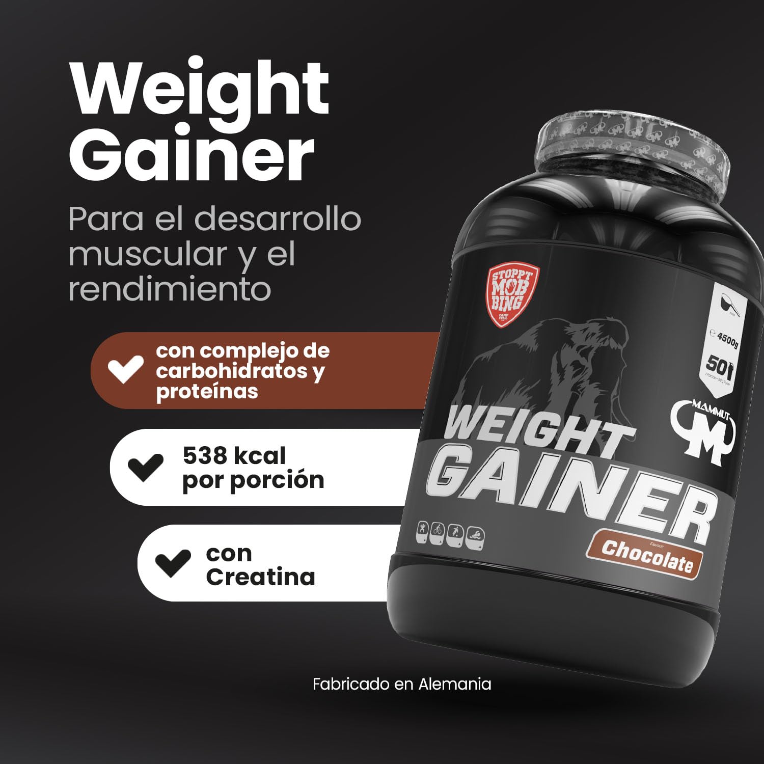 Mammut Weight Gainer Crash 5000 (4500g) Chocolate Aumento de Peso