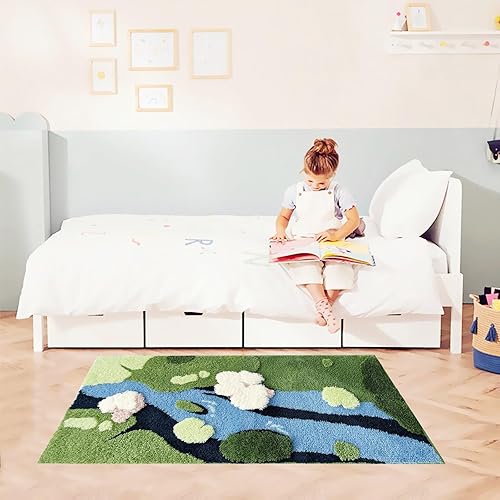 Miniatura 2 de LEVINIS Bonita alfombra de baño de musgo suave para dormitorio, sala de estar, alfombra para niños, alfombra de cuarto de bebé, alfombra