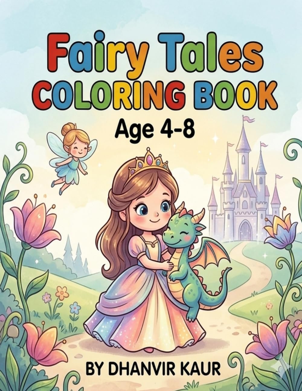 FAIRY TALES COLORING BOOK: 35+ Magical Coloring Pages for Kids Ages 4-8 | Princess, Dragons & Enchanted Adventures for Toddlers and Preschoolers.