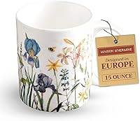 Vista 100 de Maison d' Hermine Taza de café con asas, tazas de porcelana fina de hueso, paquete de una taza de té para bebidas calientes, capuchino latte