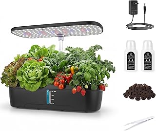 Hydroponiksystem mit 52 Pflanzkapseln, 24 W inklusive Vollspektrum-LED, intelligentes Indoor-Gartensystem, Hydroponik-Anbauset für Küche, Balkon, Kräuter & Salat