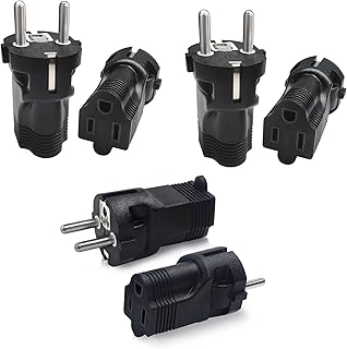 Type E/F Germany European Travel Adapter, Yinleader International Power Plug with 2 Outlet,US to Most of Europe EU German Russia French Norway Iceland Greece Korea Spain (6 Pack)