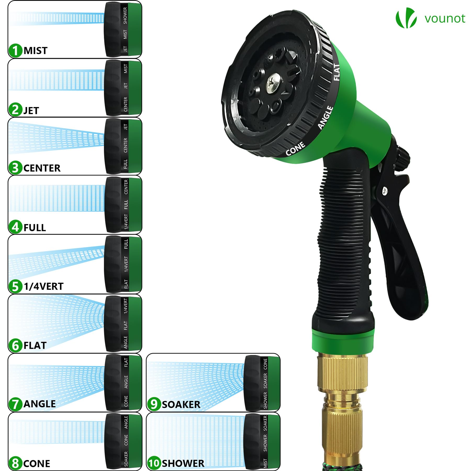 Tubo di irrigazione estensibile 30 m 2500D, verde