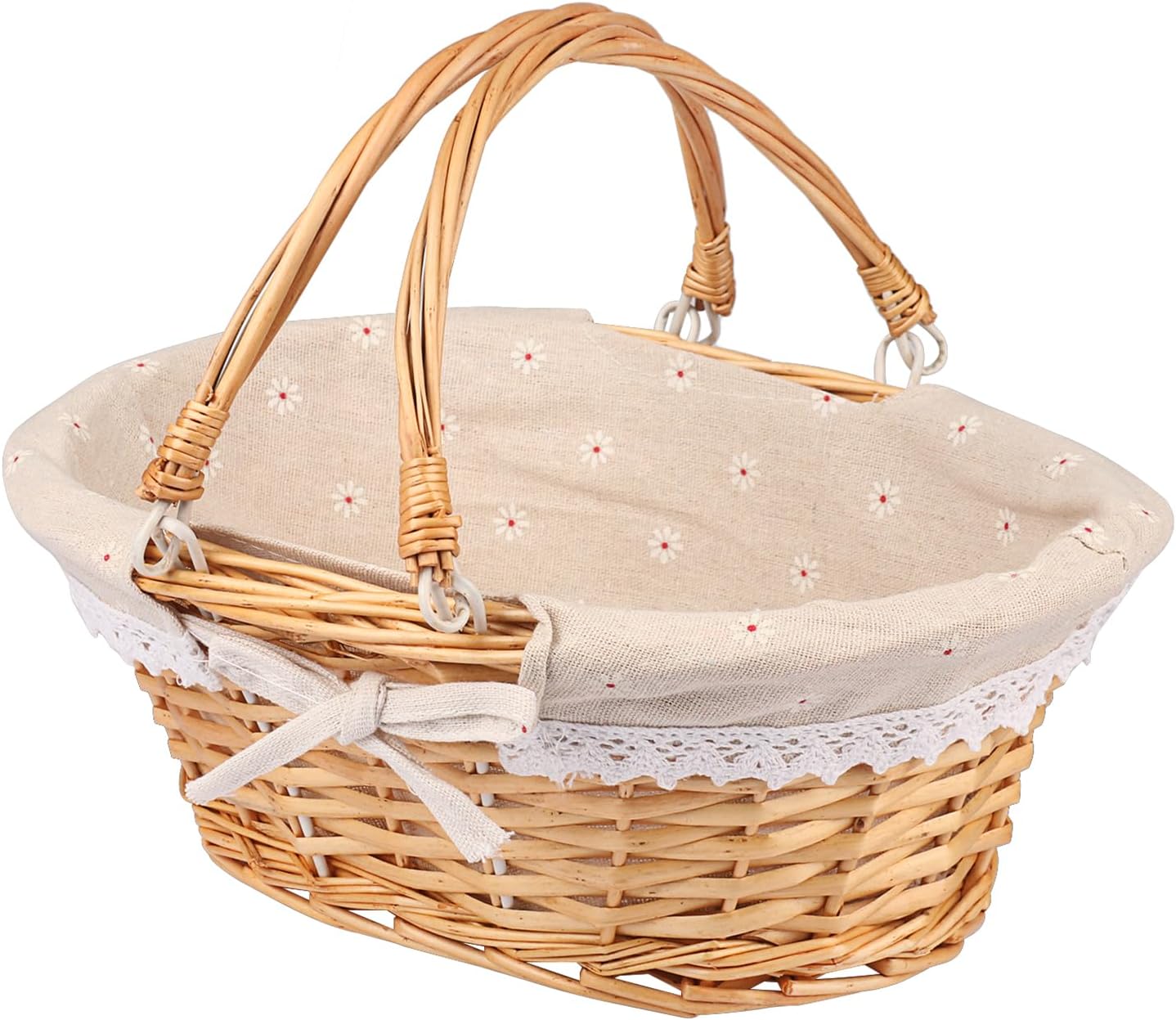 HEMOTON Woven Basket Imitation Rattan Basket Wicker Fruit