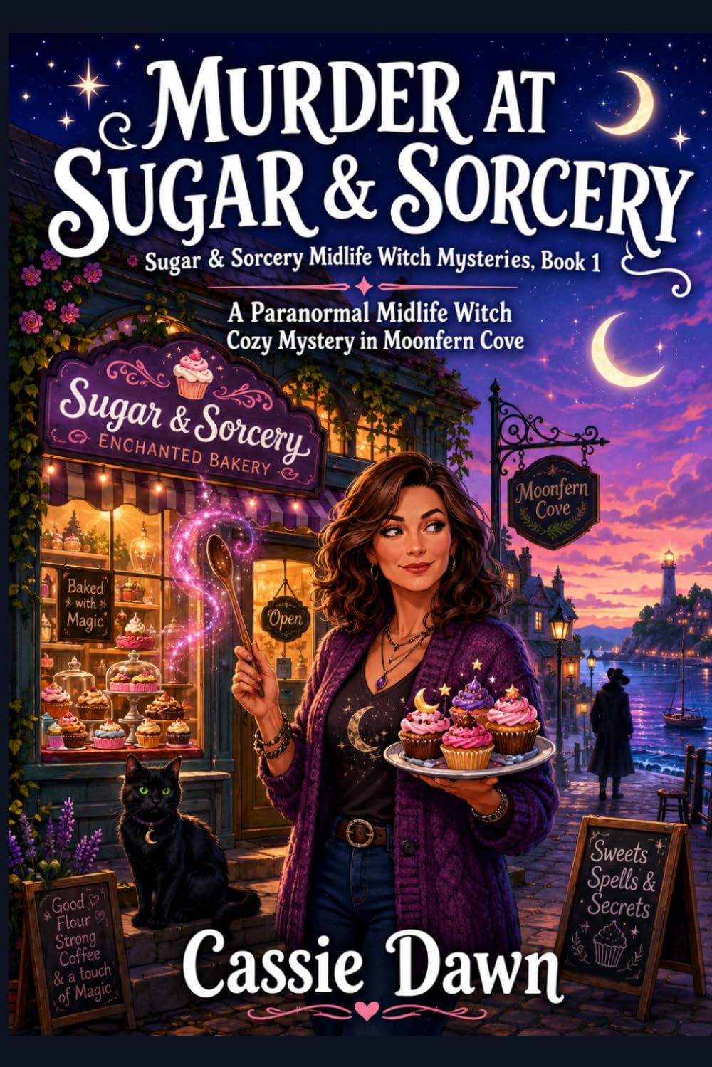 Murder At Sugar & Sorcery: A Paranormal Midlife Witch Cozy Mystery in Moonfern Cove (Sugar & Sorcery Midlife Witch Mysteries)