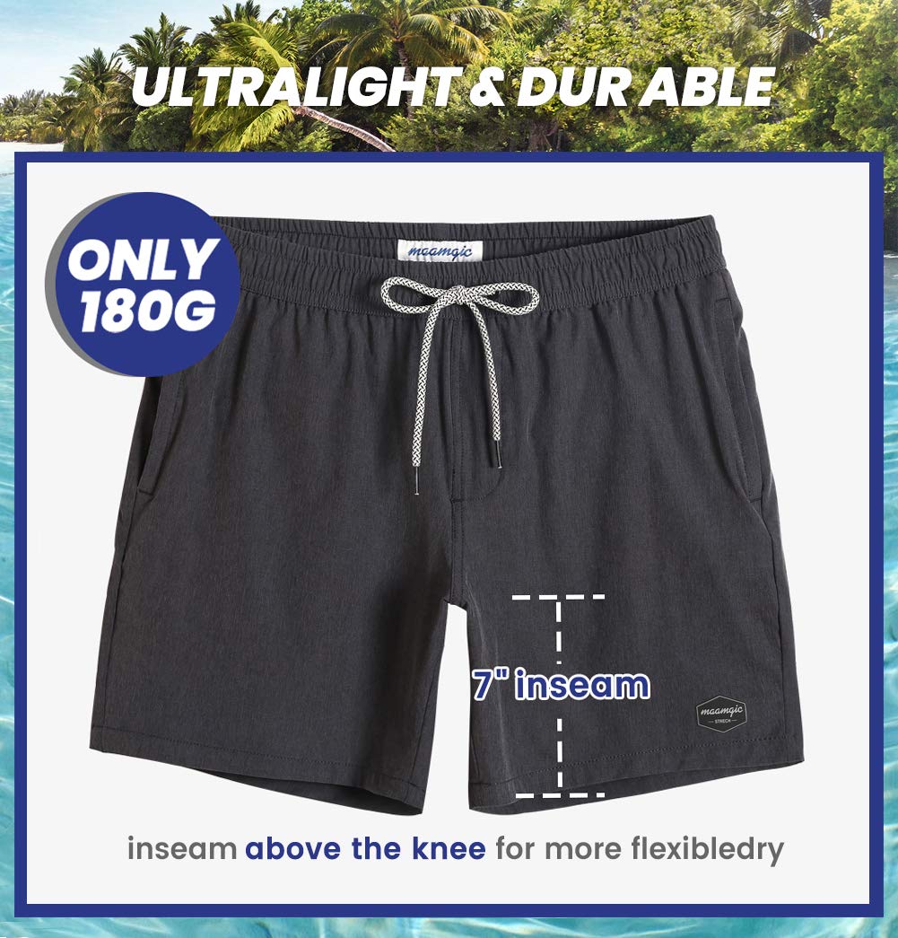 MaaMgic 7" Bañador Elastico Hombre de Natación Estiramiento de 4 vías Secado Rápido Interior de Malla Traje de Baño Deportivos 4-Way Stretch — view 5