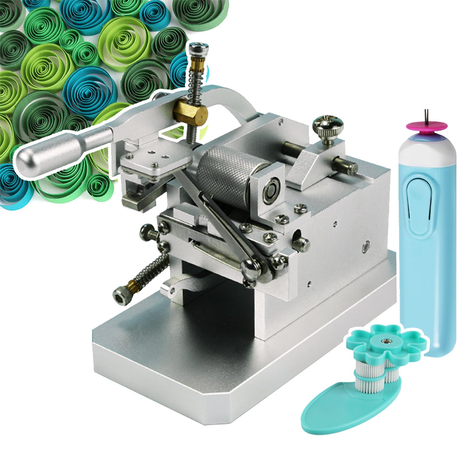 Kit per Quilling di Carta, Include Un arrotolatore di Carta Manuale con Nappe per Arte della Carta + Penna per Quilling di Carta + Strumenti per Quilting a rulli Fai da Te