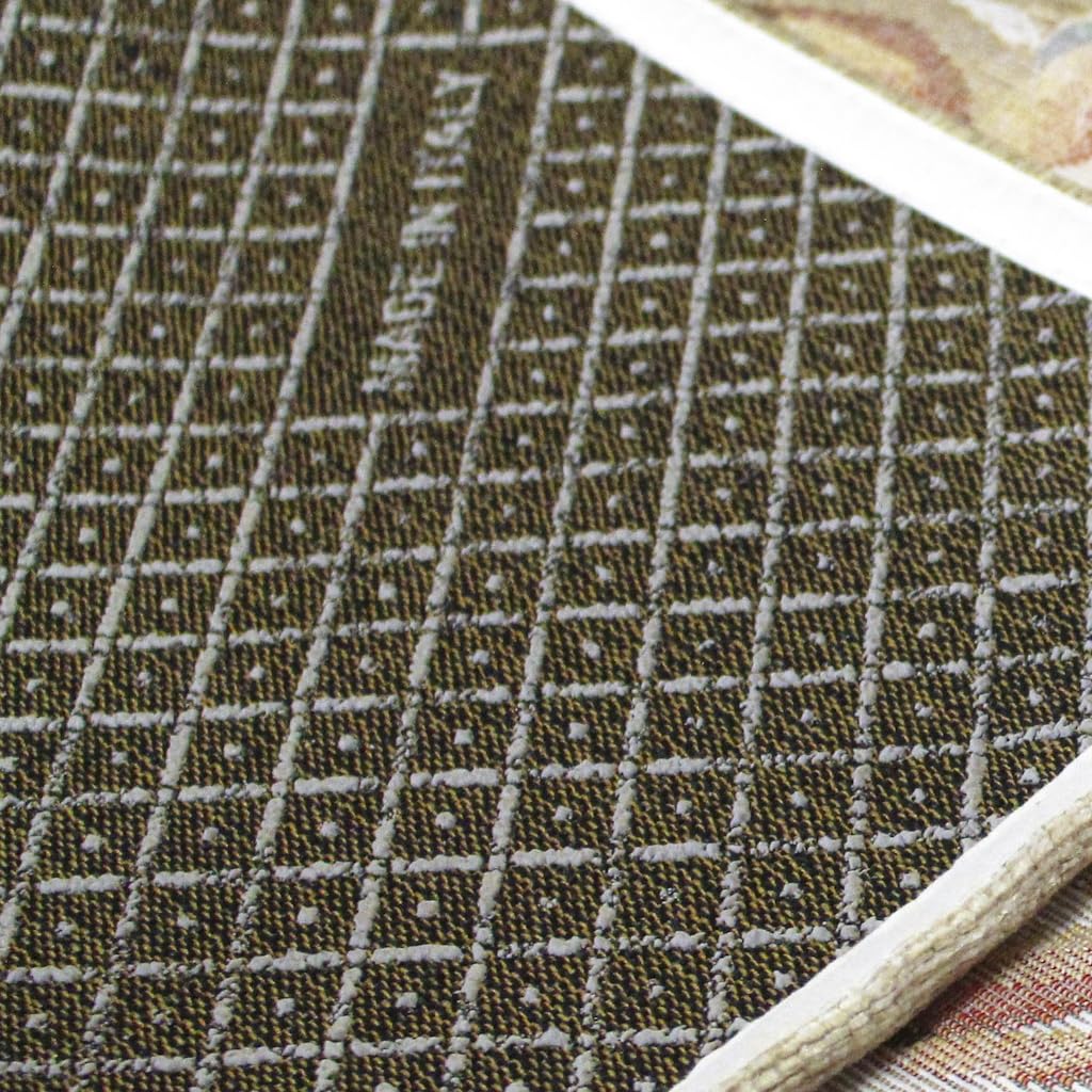 Tapis Ethnique Fiorato Sahara, antidérapant, doux et lavable, pour salon, chambre, bureau, différentes tailles (daim, 115 x 175 cm)