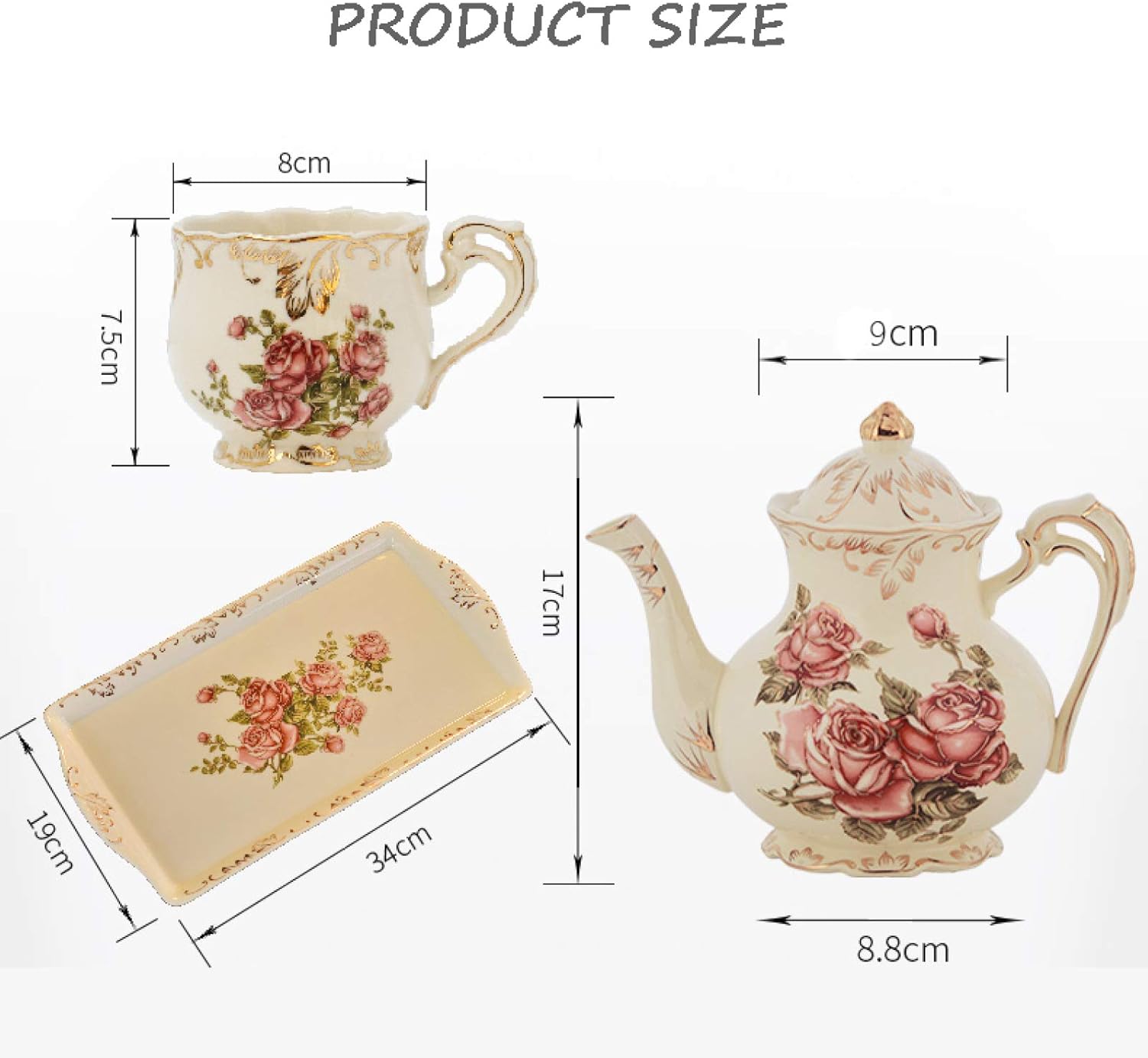 大人用陶器ティーセット、磁器ティーカップセット、コーヒーカップ