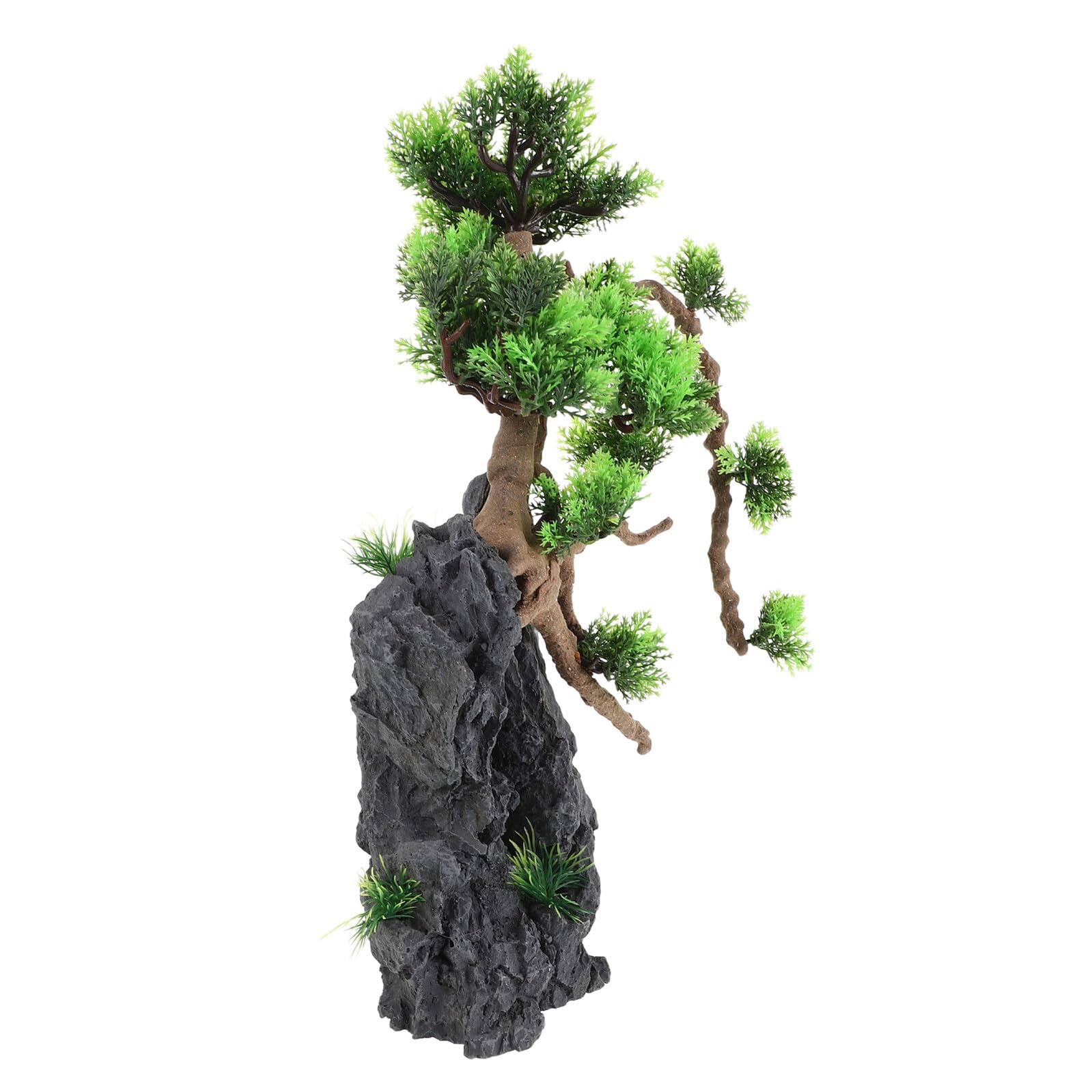 Árbol de Pecera Alto Artificial de Plástico, Decoración de Acuarios Planta Acuática Simulada, Adorno Paisajístico para Peceras Vegetación Pequeña, Accesorio Resistente para Tanque