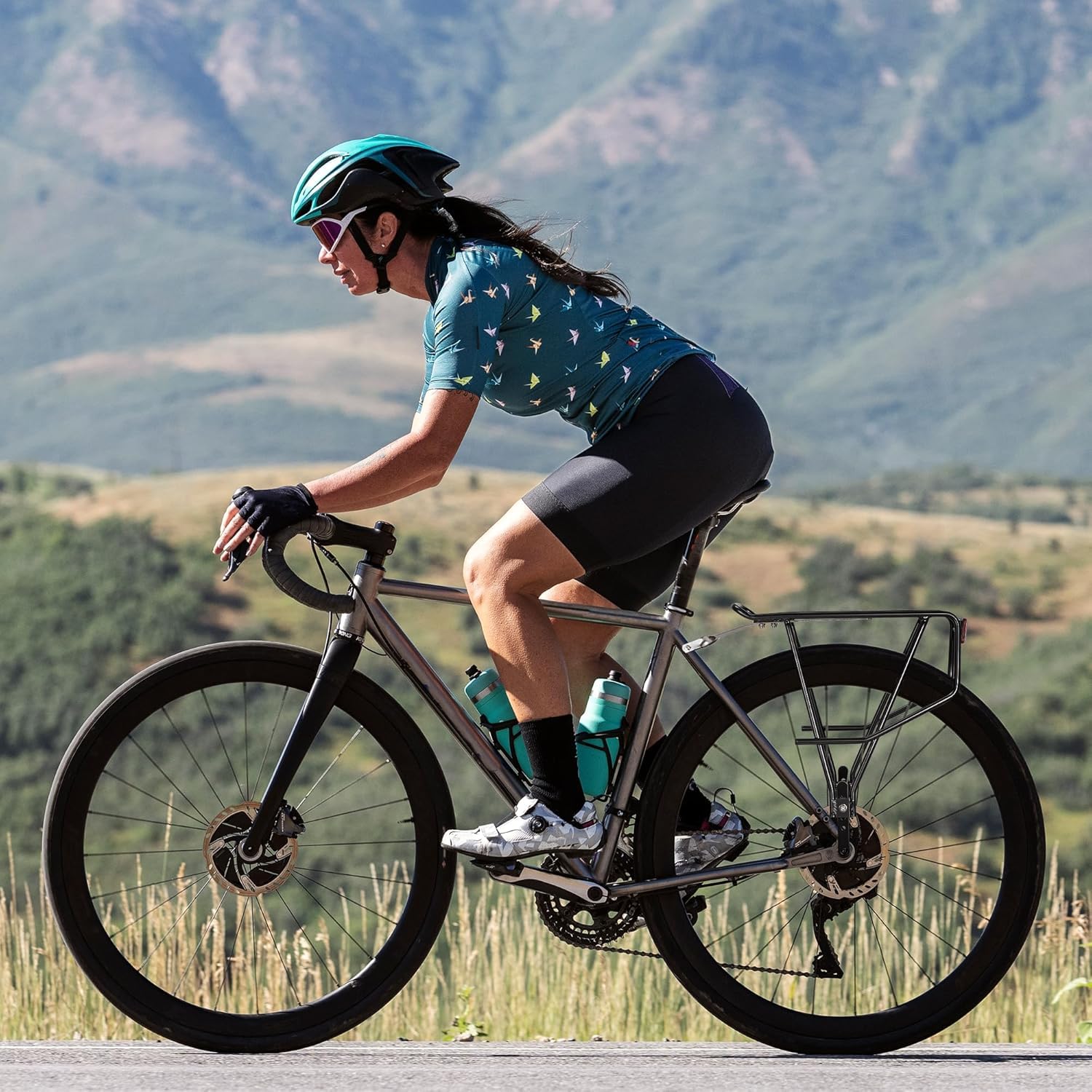 Portaequipajes universal para bicicleta con rieles laterales para alforjas, portaequipajes trasero ligero de aluminio para 26-29 pulgadas, carga de 27 kg