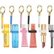 LUCKINEE Lip Gloss Cap Lip Balm Holder Keychain Replacement Keychain Cap | Compatible with Summer Fridays, Burts Bees, Chapstick Holder Key Chain, Great Linking to Purse, Belt Loops and Key Chains