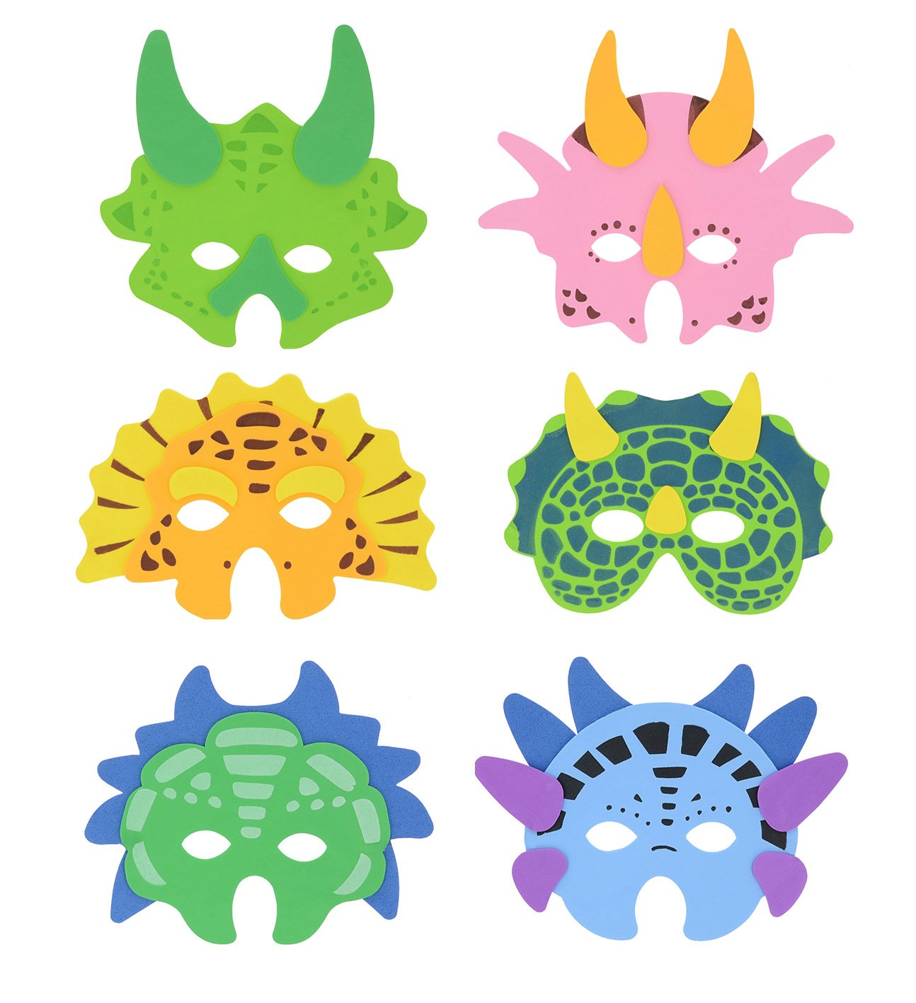 Henbrandt Dinosaur Foam Masks (6pcs)