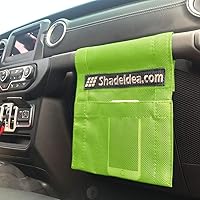 Vista 6 de Shadeidea - Parasol para Jeep Wrangler JL Unlimited (2018-actual), 4 puertas, delantera y trasera, 2 piezas, malla verde, protector solar para JLU