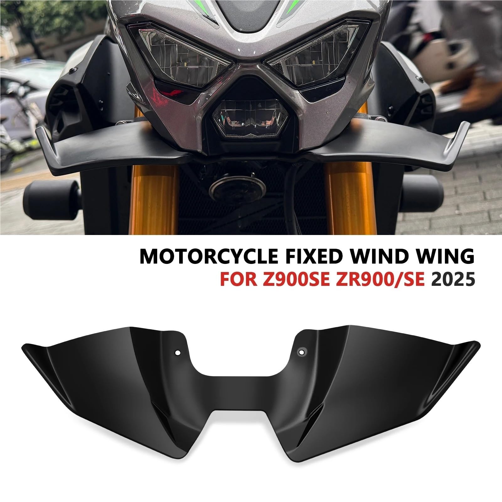 Front Bumper Splitter dachowy Pasuje do Z900 SE 2025 Spoiler przedniego dziobu przedni typu nagi Zestaw aerodynamicznego skrzydła