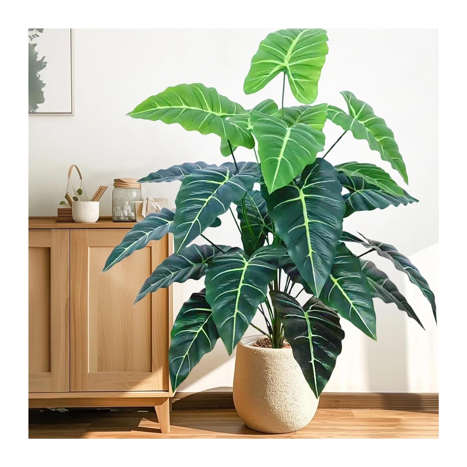 Künstliche Tannenzweige 58–108 cm künstliche Blumen Calla-Lilien, Hufeisenblätter, Schildkrötenblätter, Bobcat-Blätter, gefälschte Pflanzen, dekorative Dekoration for den Urlaub(60cm-12leaves 10)