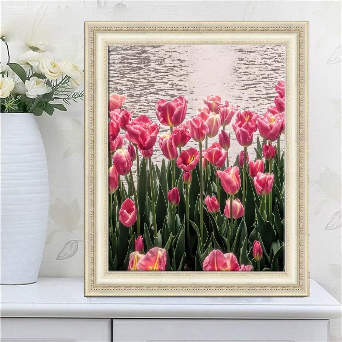 DIY Malarstwo diamentowe 5D, zestawy diamentowych kwiatów tulipanów dla dorosłych, sztuka ze strasu, haft, artykuły rzemieślnicze, dla dzieci i dorosłych, idealna dekoracja ścienna do domu, prezenty,