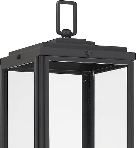 Miniatura 7 de Crystorama BYR-80109-MK Byron - Linterna de poste para exteriores de 3 luces, 22.25 pulgadas de alto y 7.5 pulgadas de ancho,