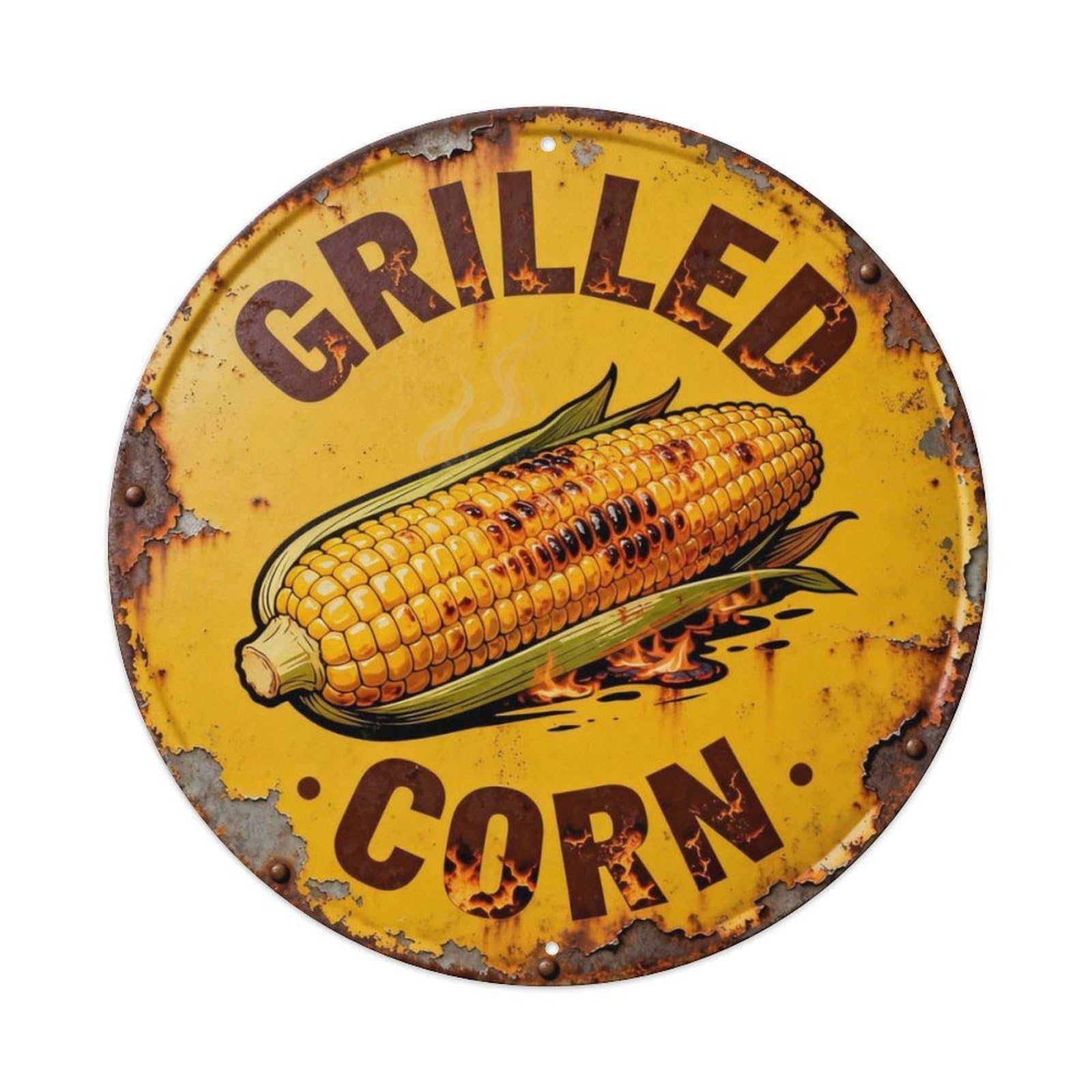 Grilled Corn Metal Tin Sign Plaque