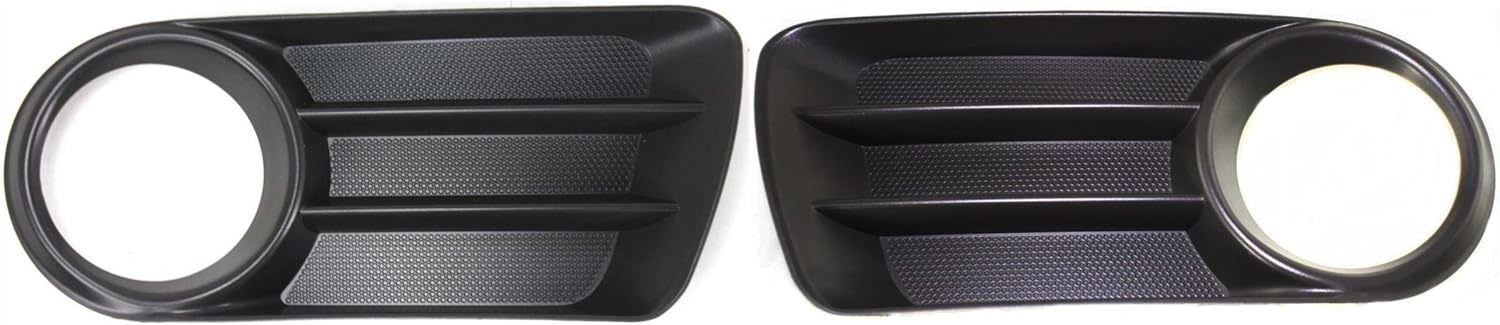 Front Left Driver and Right Passenger Side Pair Bumper Cover Fog Lamp Light Hole Bezel Insert Set of 2 Replacement for 2002-2005 Ford Explorer Black Textured Plastic FO1036105 FO1036106 1L2Z17K946BAA