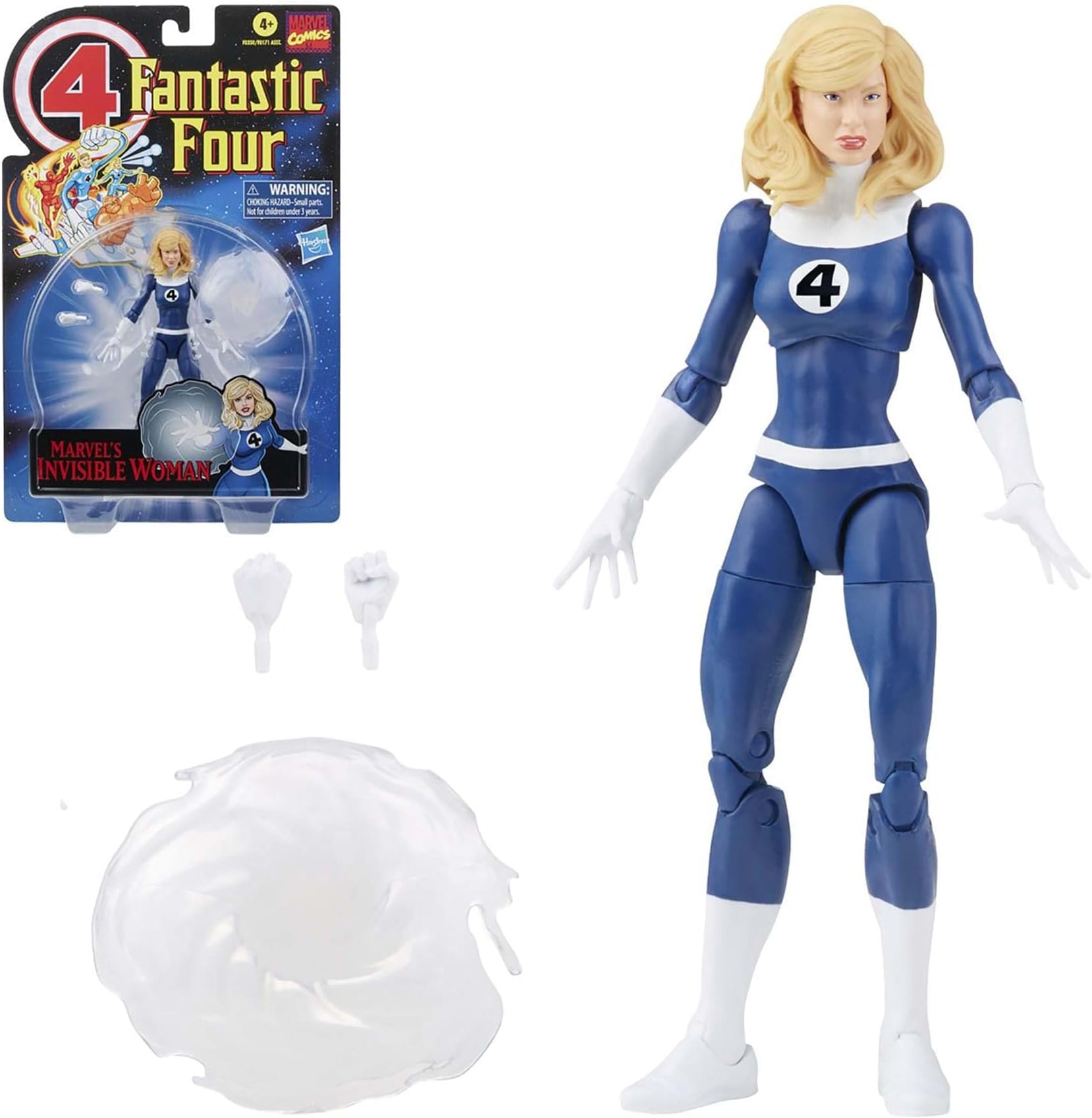Marvel Hasbro Legends Series Retro Fantastic Four Marvel's Invisible Woman 6-inch Action Figure Toy, Includes 3 Accessories, Black