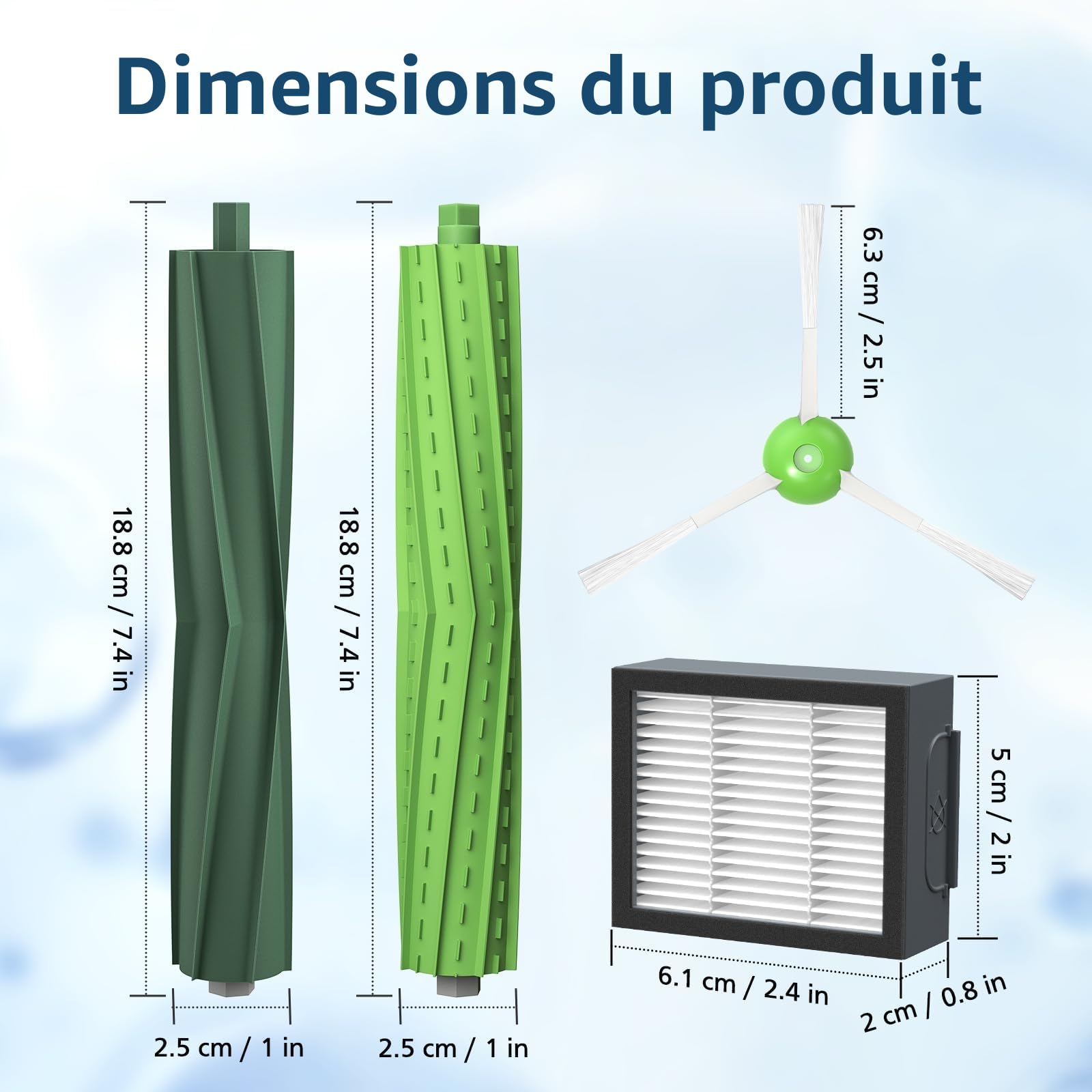 22 pièces accessoires pour aspirateur iRobot Roomba i7 j7 i3 i4 i6 i8 E5 E6 E7 séries E/I/J