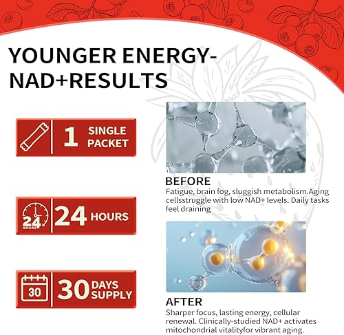 Miniatura 6 de NAD 1000 mg líquido 30 paquetes  Nicotinamida, ribósido, PQQ y resveratrol para el apoyo del envejecimiento de la piel y aumento de NAD+  Suplemento