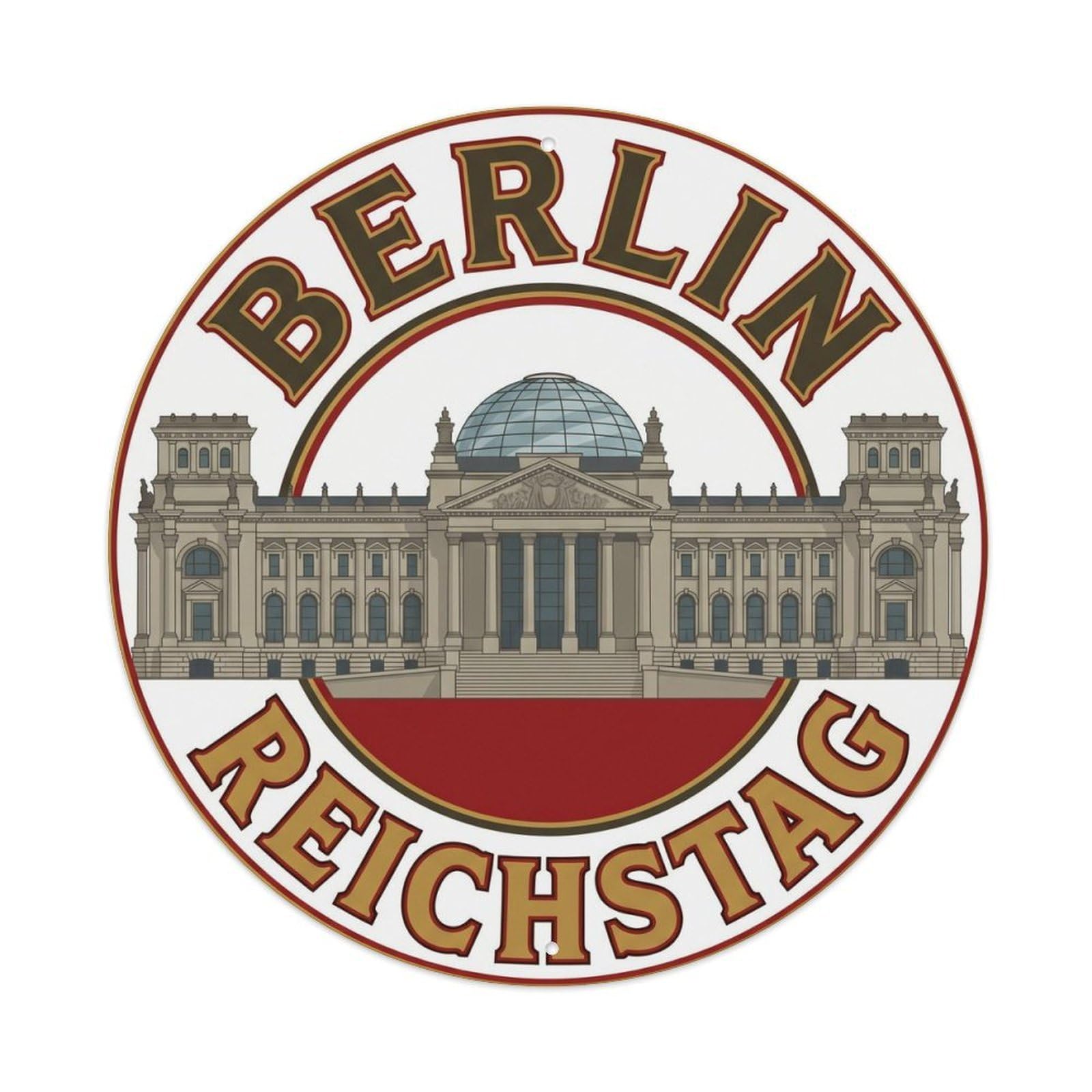 Vintage Travel Berlin Reichstag Dome Metal Tin Sign Plaque