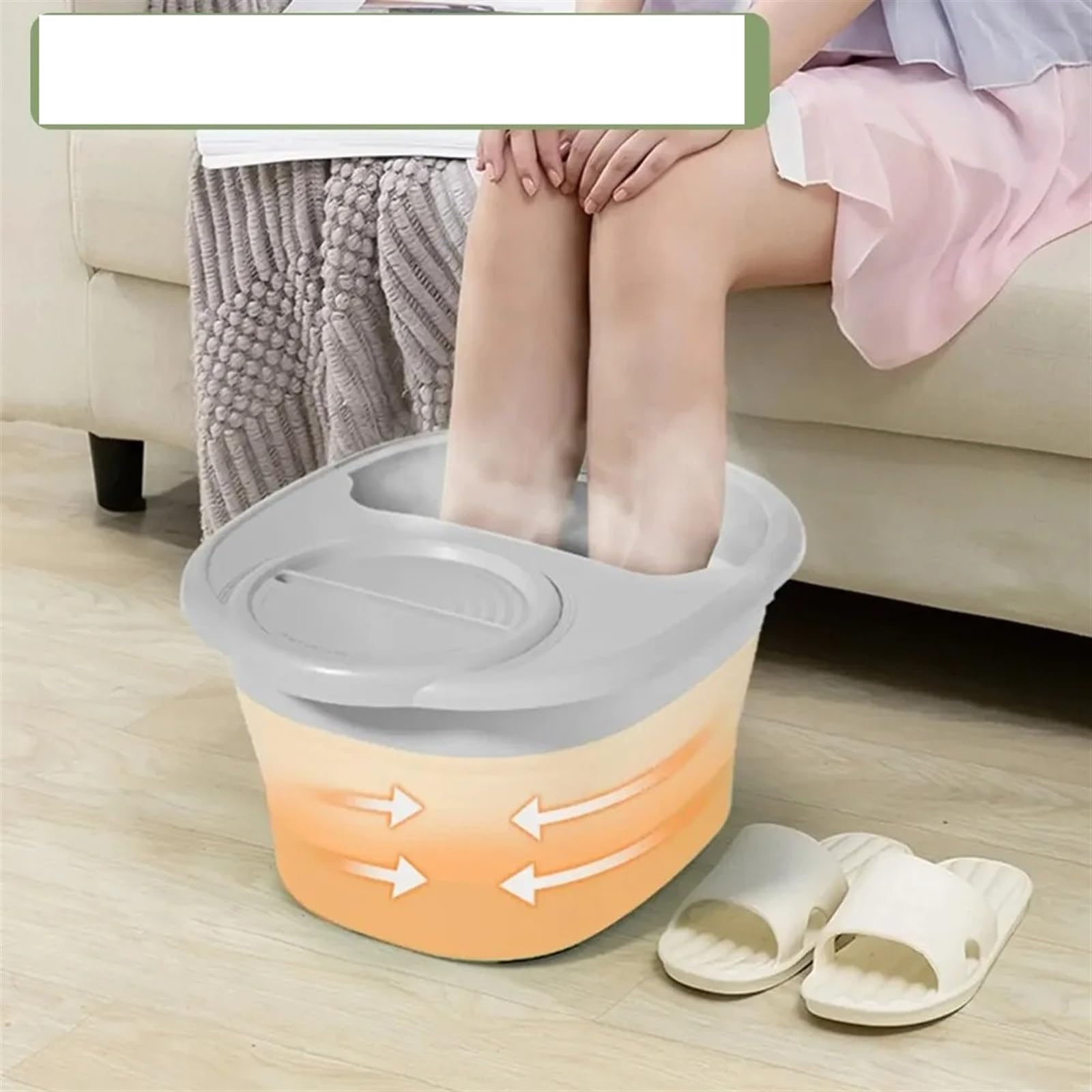 Baño De Pies Plegable 2 uds cubo plegable for remojo de pies, for baño , for for masaje , lavabo(Orange)