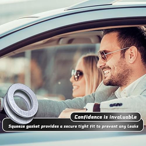 Miniatura 7 de 50 piezas de tapón de drenaje de aceite, junta de sellado de aplastamiento de arandela, repuesto de 0.55 pulgadas para Honda – OEM 94109-14000 se