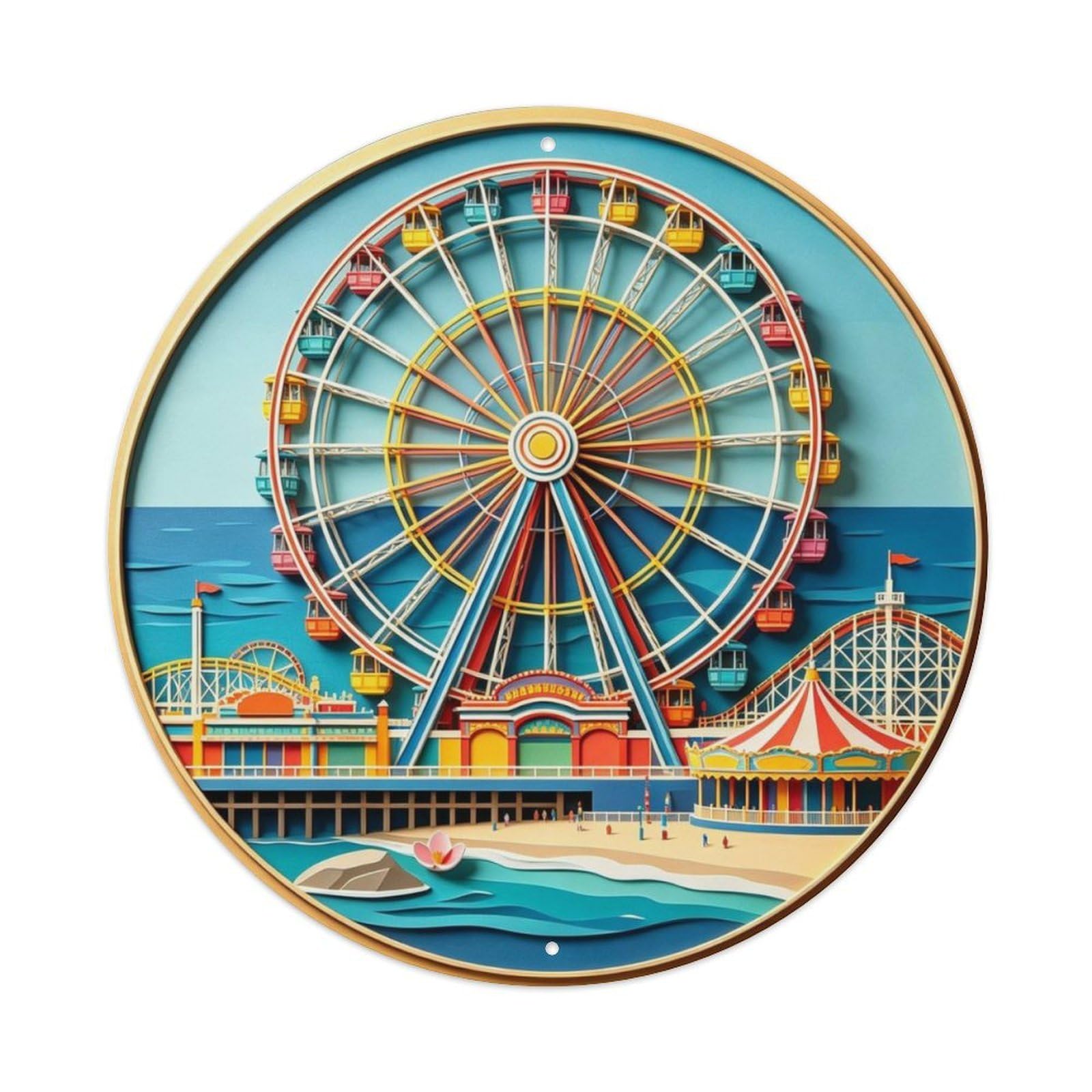 Coney Island Ferris Wheel Metal Tin Sign Plaque