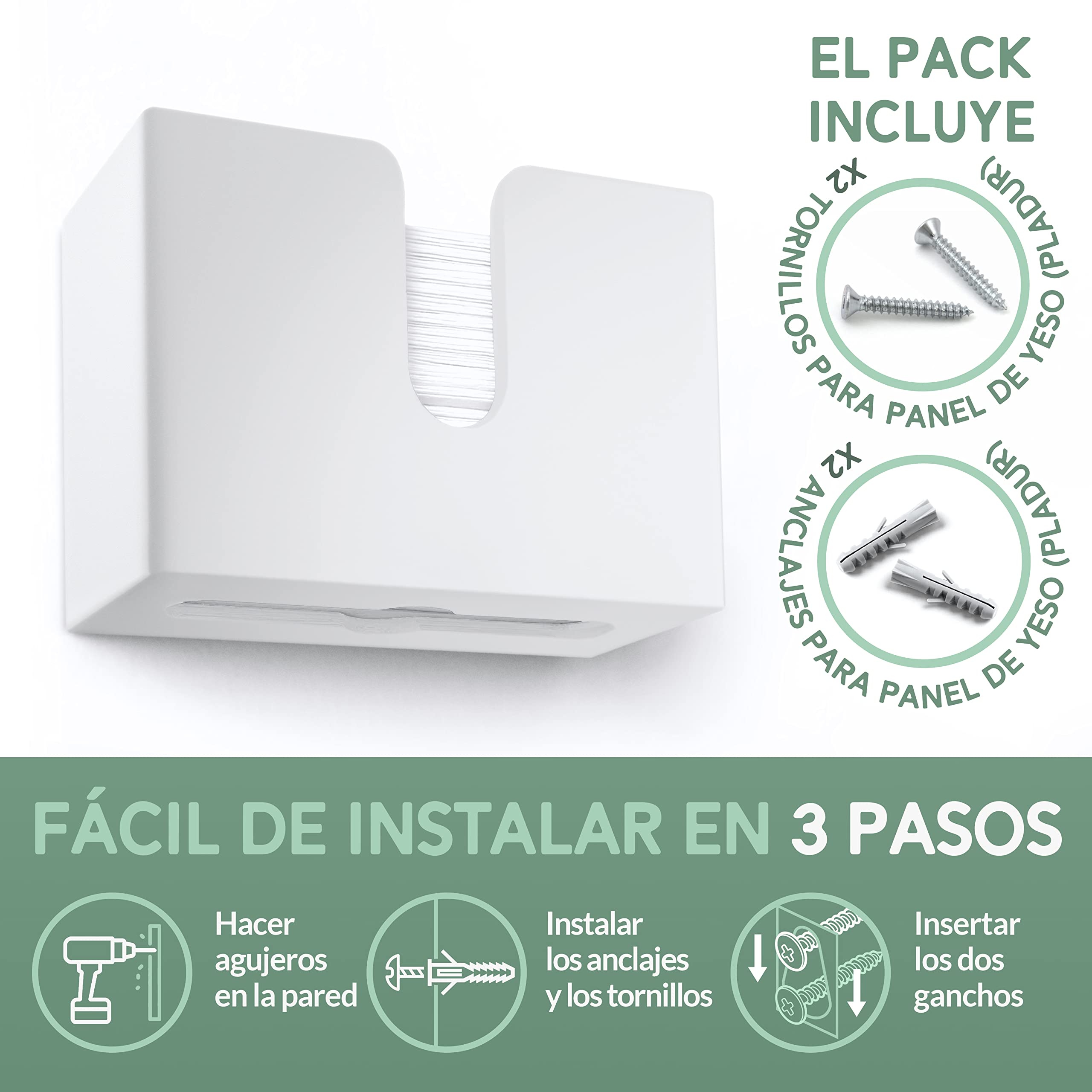 Nature Supplies Dispensador de Toallas de Madera de Bambú para Papel Secamanos Plegadas en C, Z e Intercaladas