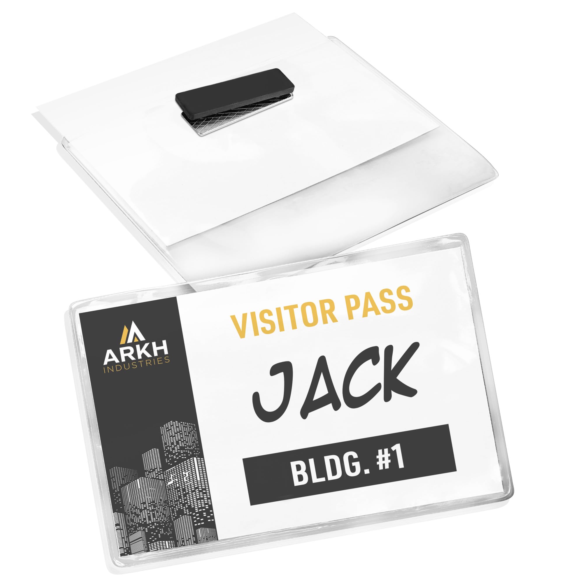 Avery Customizable Name Badges, Magnet Style, 3" x 4", Clear Name Tag Holders, White Laser/Inkjet Printable Inserts, 48 Total (8781) - Image 3