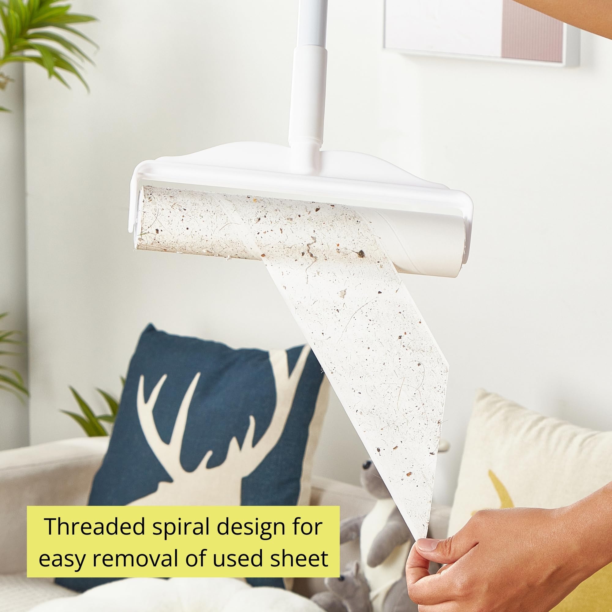 True & Tidy StickyPro XL zestaw 2 rolek zapobiegających tworzeniu się kłaczków, 90 sztuk na arkusz, łącznie 180 arkuszy, skutecznie usuwa sierść zwierząt domowych i inne zanieczyszczenia, konstrukcja