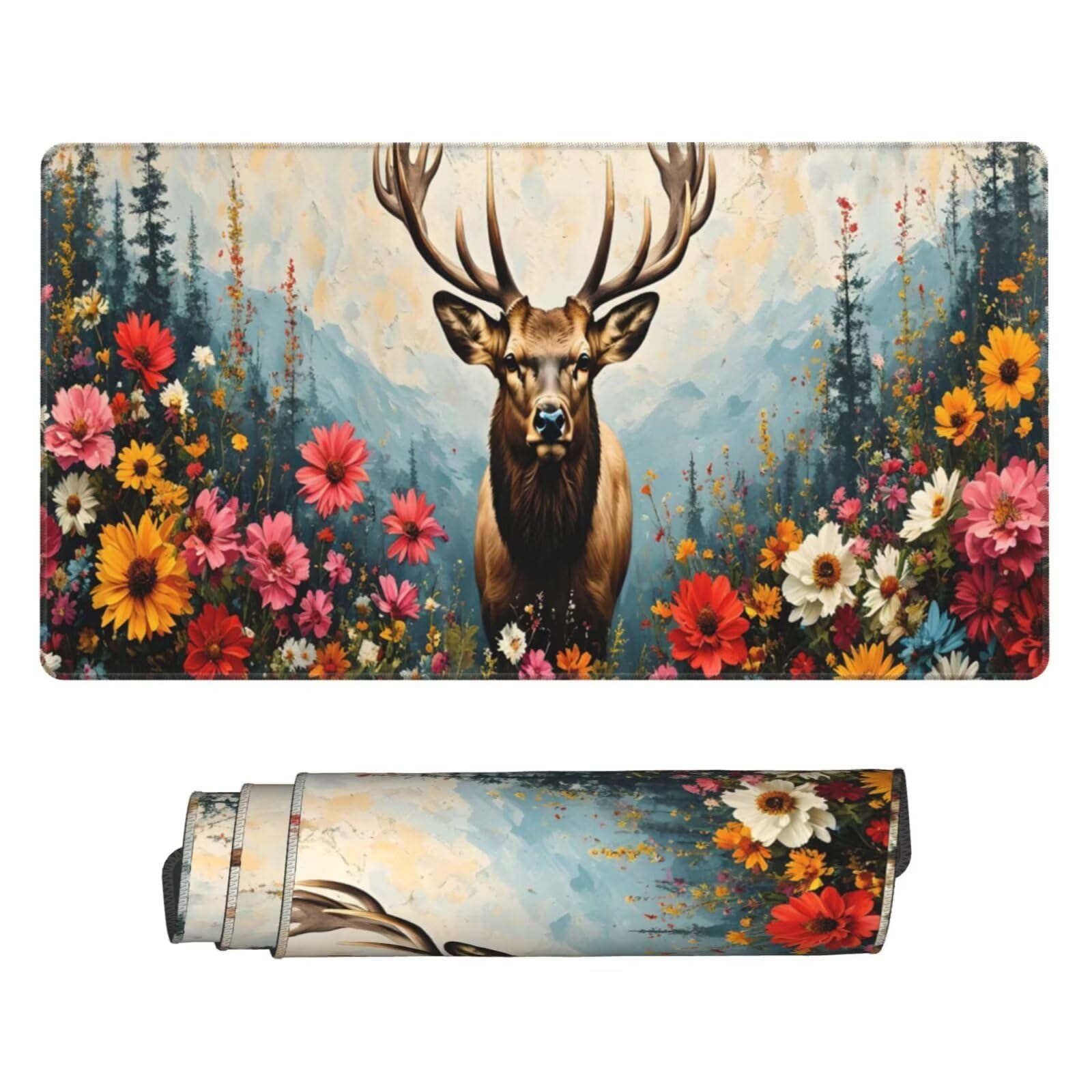 Gamingowa podkładka pod mysz XXL 1200 x 600 mm, REH, podkładka pod mysz, duża, 120 x 60 cm, rozszerzona podkładka na biurko, akcesoria gamingowe z przyszytymi krawędziami dla poprawy precyzji i