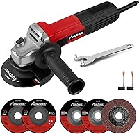 Vista 1 de AVID POWER Amoladora angular de 7.5 amperios y 4-1/2 pulgadas, herramientas eléctricas con muelas, ruedas de corte, disco de solapa y mango auxiliar