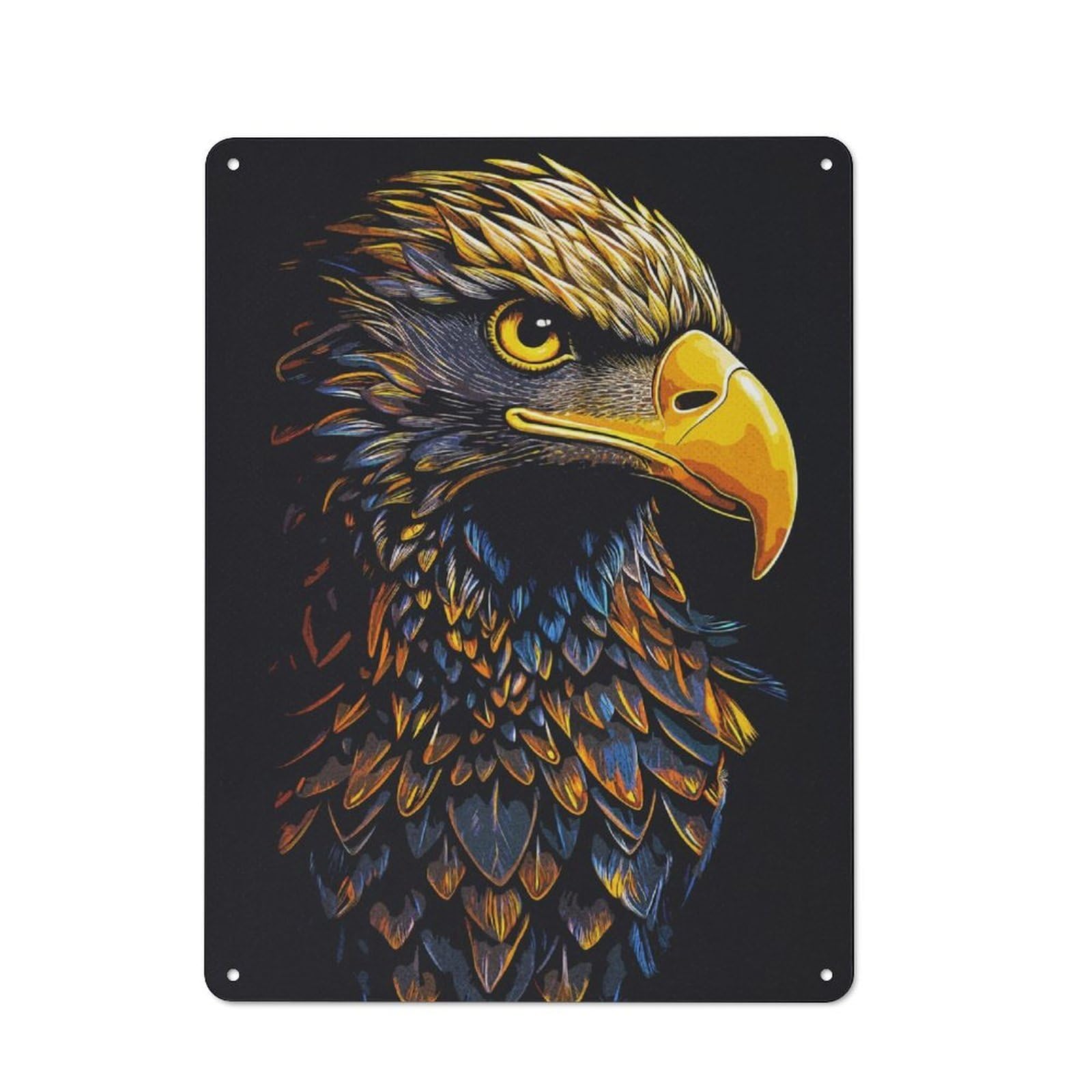 Country Style Kitchen Metal Sign 40x30cm Featuring Yellow Billed Eagle, Diner Style Decor for Kitchen, Cafe, Pantry Or Dining Room