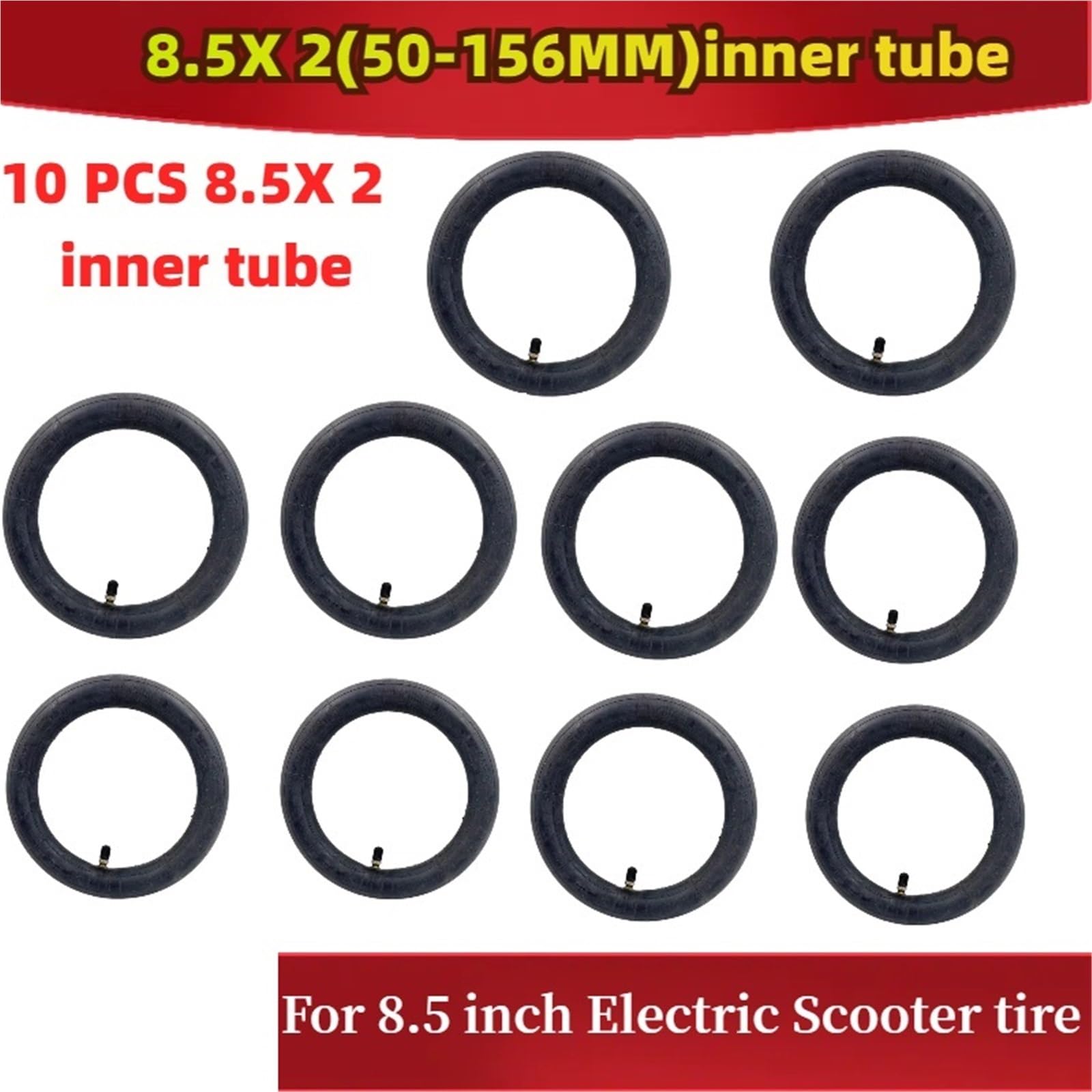 Camera d'Aria per Monopattino Elettrico Camera d'aria for scooter elettrico, 10 pezzi, 8,5 pollici, camera d'aria interna 8,5x2, pneumatico di ricambio anteriore e posteriore for scooter elettrico