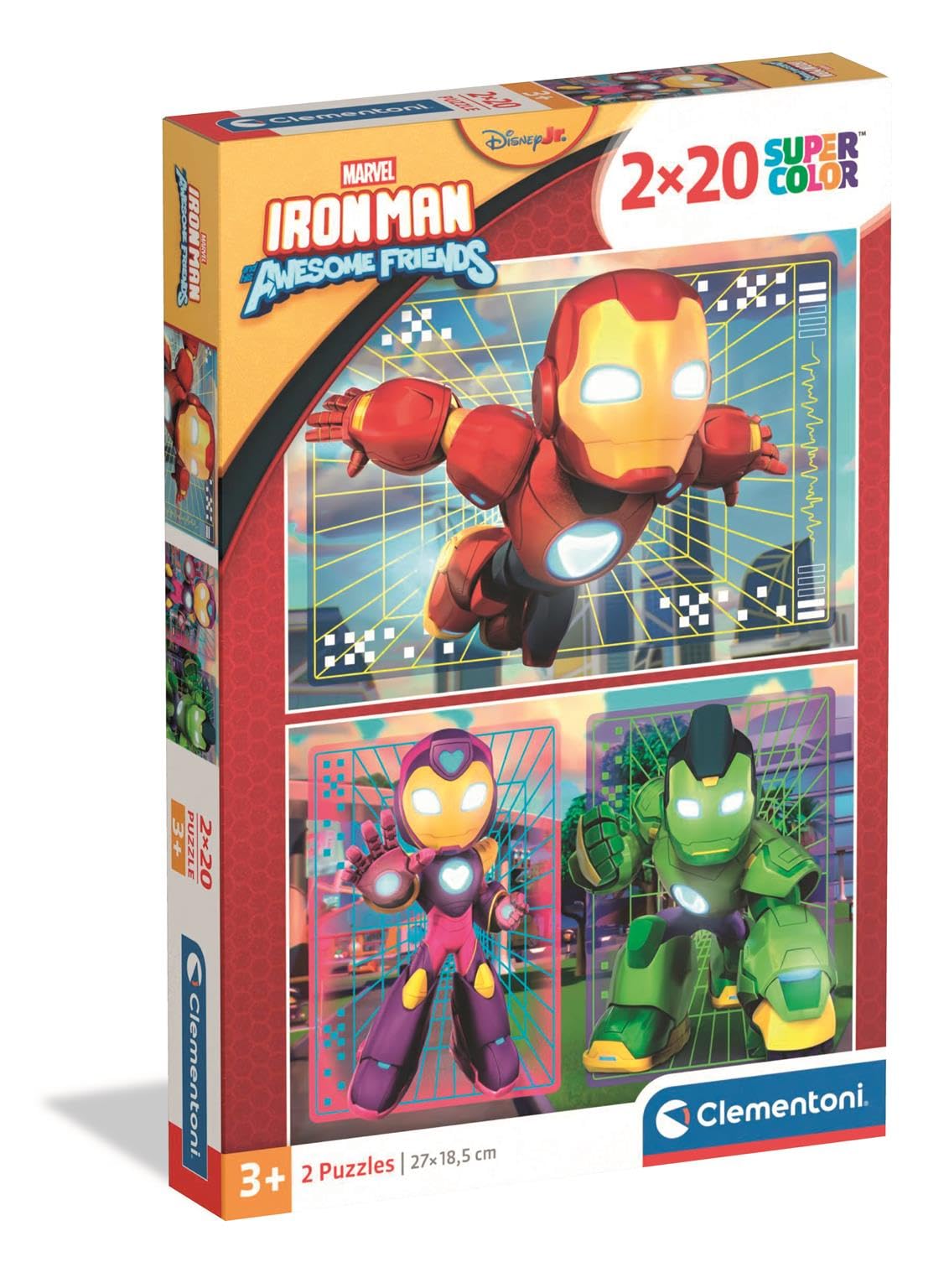 Clementoni Puzzle 2x20 pieces, Ironman and His Amazing Friends, Marvel, Puzzle for Kids 3+ years, 24828