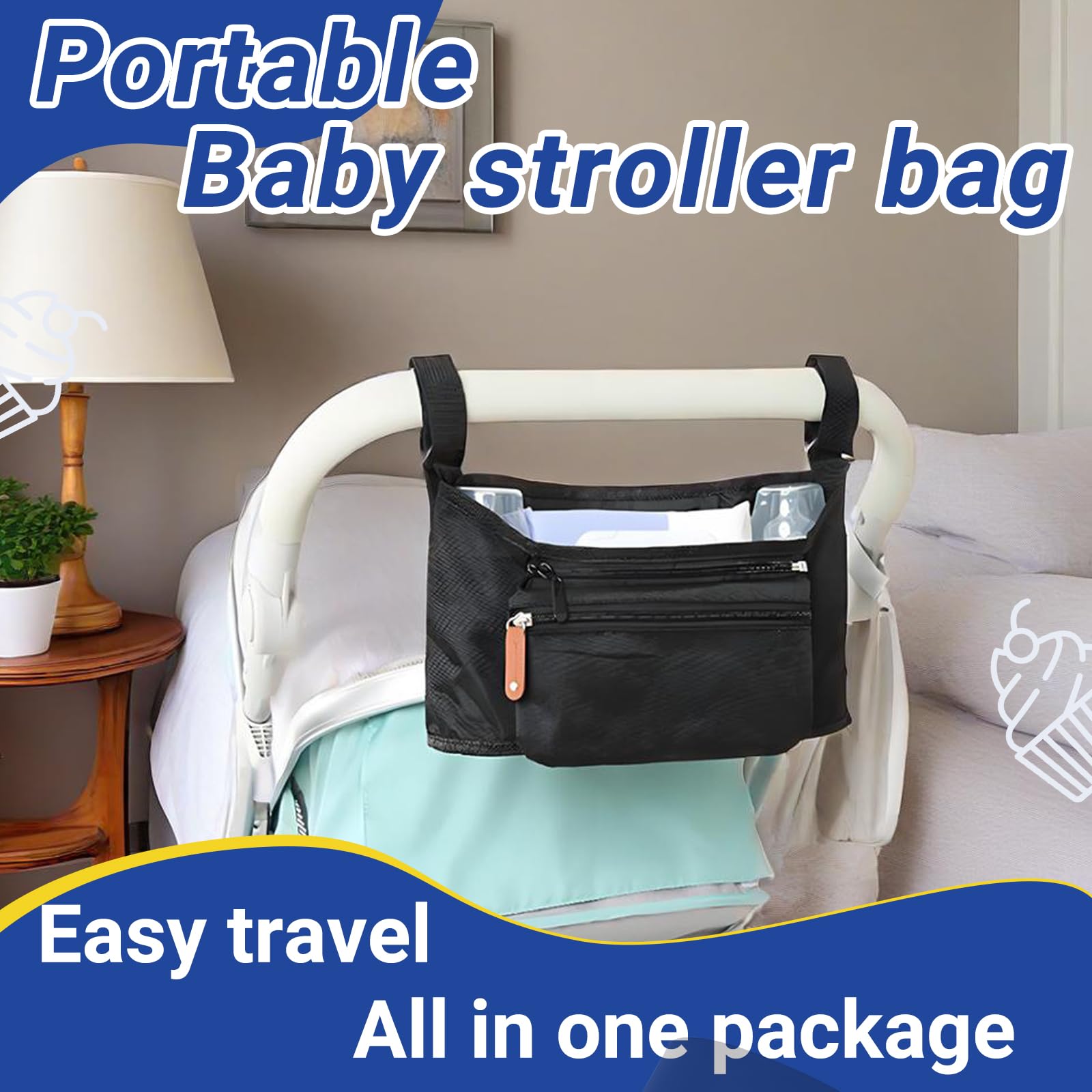 Hamac Poussette, L'Accessoire Poussette, L'Organisateur Poussette Pour Couches Et Jouets, S'Adapte À Tous Les Modèles Buggy