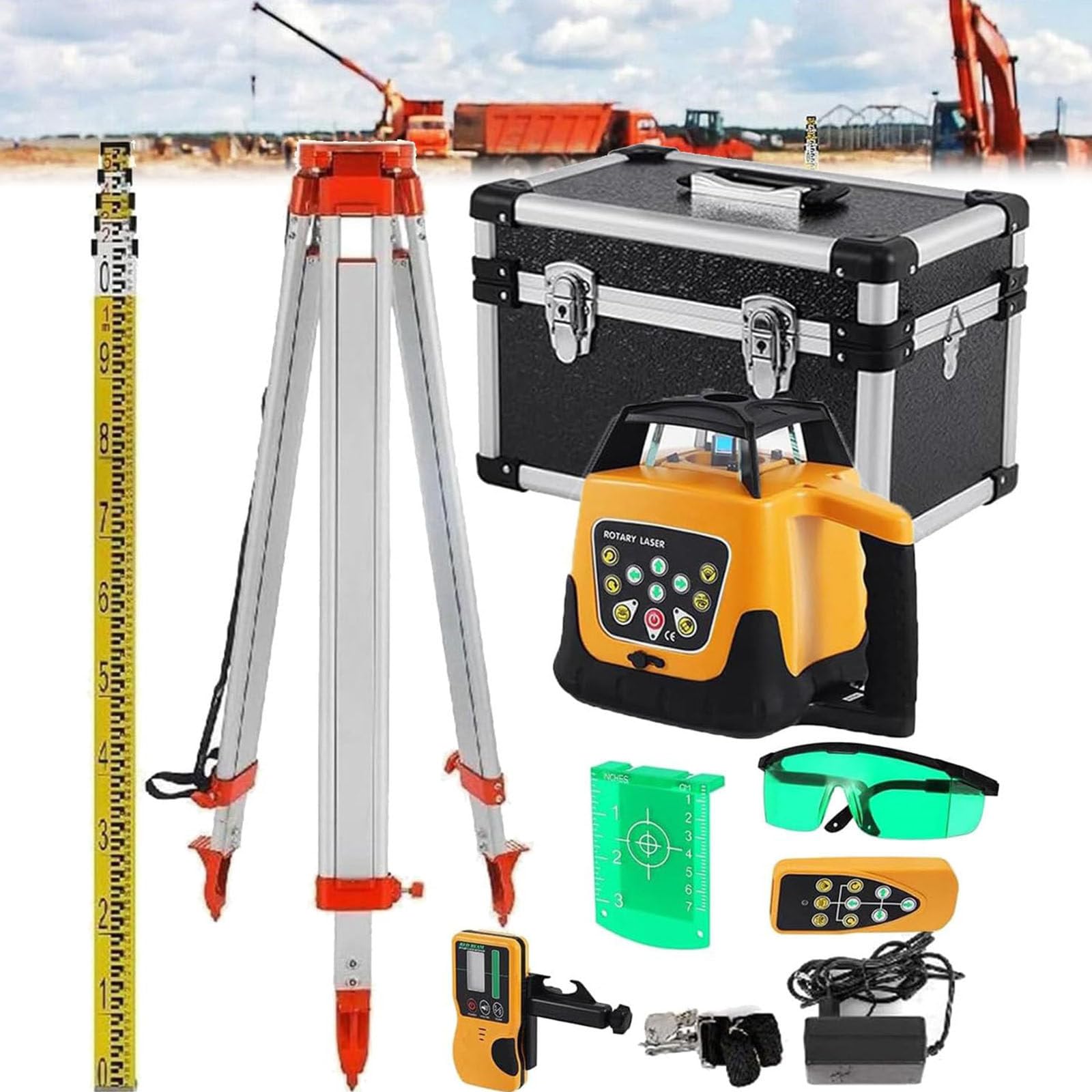 Nivel láser autonivelante Escaneo Giratorio 360° Vertical Horizontal 500 m para construcción Edificios Profesionales Albañilería Cercas Contratistas Cimientos,Green Beam