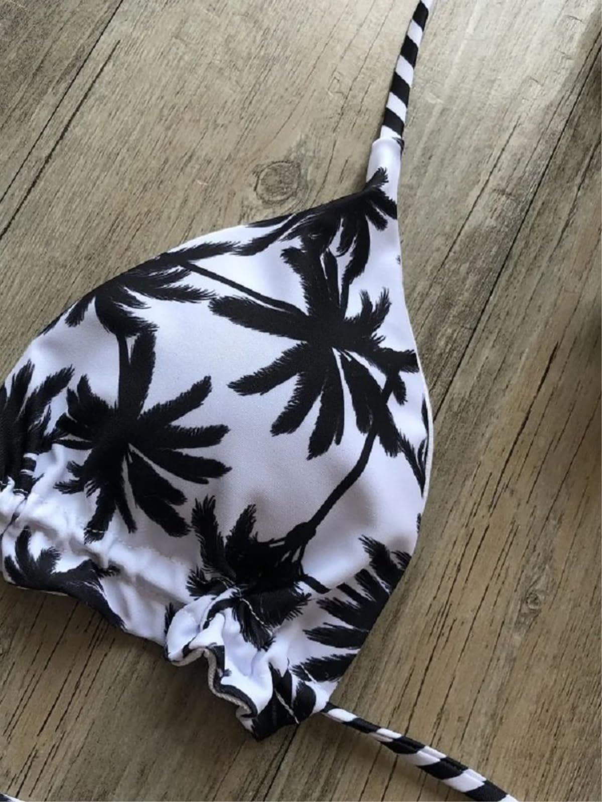 Set Bikini Donna Donne Palm Tree Stampa Due Pezzi Tassel Cravatta Laterale Triangolo Hardware Costume da Bagno Cheeky per La Spiaggia PisChina