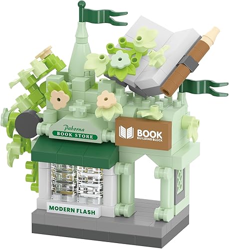 Miniatura 11 de Conjunto de Bloques Micro de Construcción de Tienda de Juguetes de Vista de Calle de la Tienda de Jugo, Mini Edificio para Decoración del Hogar,